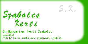 szabolcs kerti business card